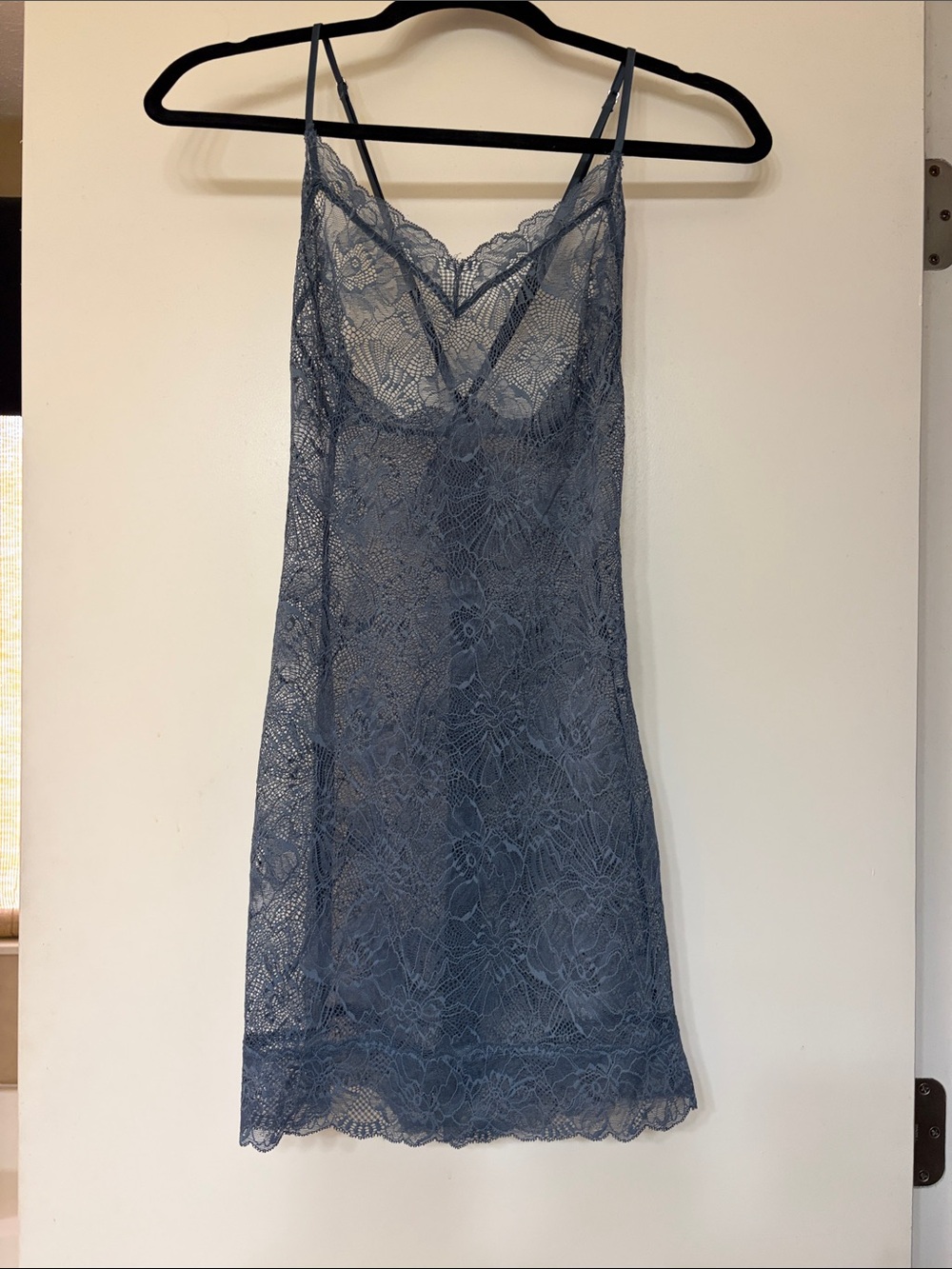 Victoria's Secret Dusty Blue Lace Chemise